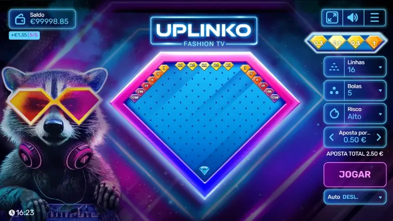 Jogo Uplinko Fashion TV no casino da Megapari