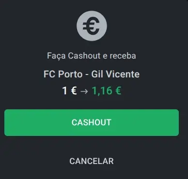 Valor recebido do cash out na Leon
