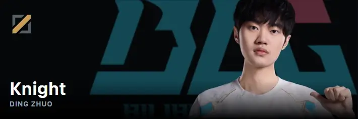 Jogador de LoL Zhou “Knight” Ding (Bilibili Gaming DreamSmart)