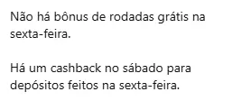 Resposta do apoio ao cliente sobre os free spins VIP