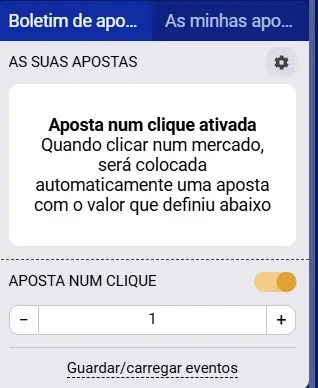 Realização de apostas num clique na SapphireBet