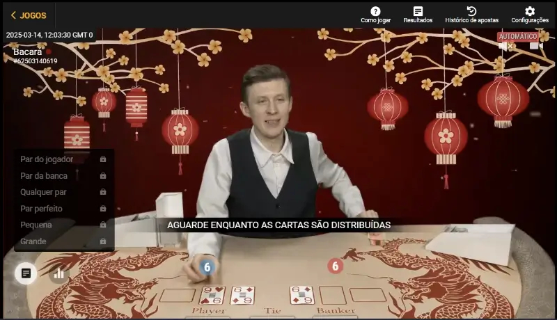 Jogo de bacará ao vivo no casino da Bettilt