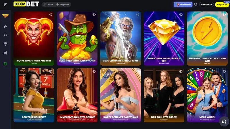 Página de jogos de casino na BDMBet