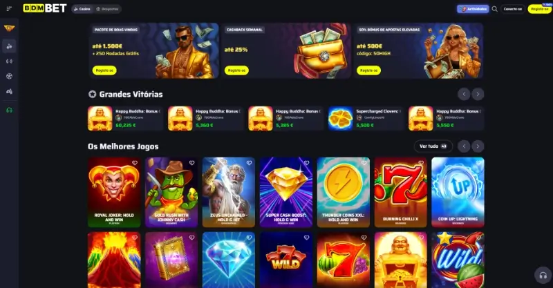 Página de casino da BDMBet