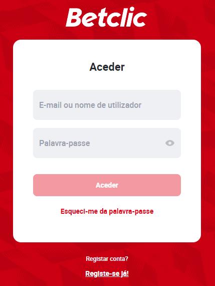 Formulário de Acesso à Betclic