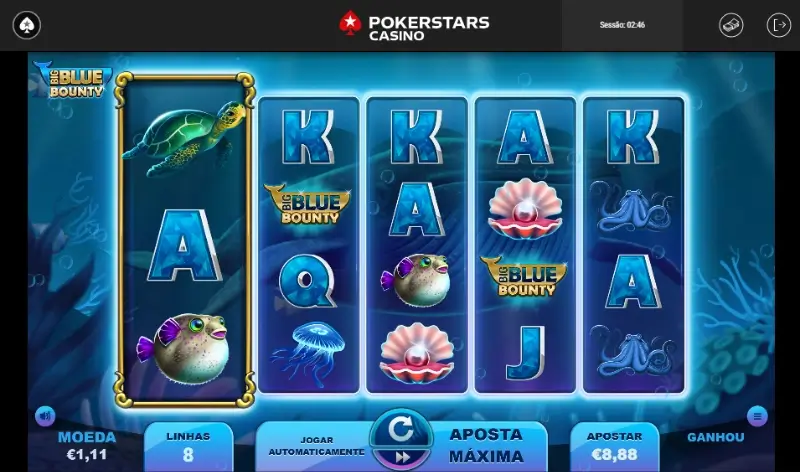 Slot machine Big Blue Bounty no casino da Pokerstars