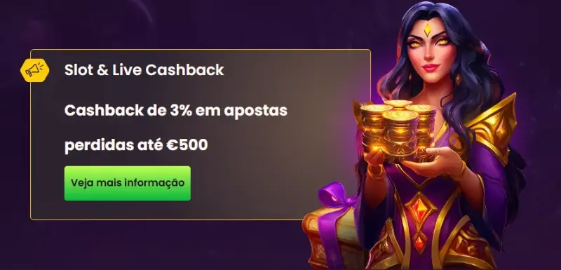 Bónus Cashback de 3% em Apostas Perdidas até 500€ no Bizzo Casino
