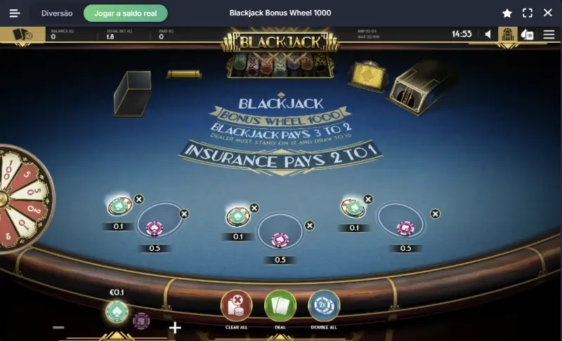 Jogo blacjack bonus wheel na Bettilt