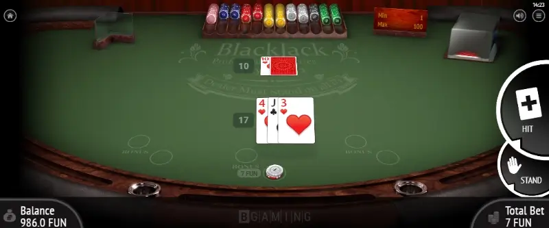 Jogo de blackjack no casino do Need For Spin
