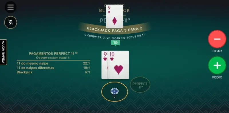 Jogo de Blackjack no Vegaz Casino