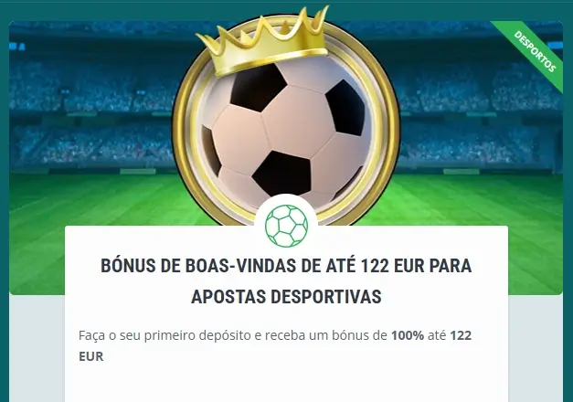Bónus de boas-vindas para apostas desportivas na 22Bet