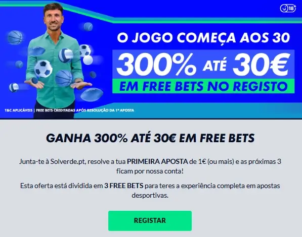 Bónus de boas-vindas para desporto na Solverde
