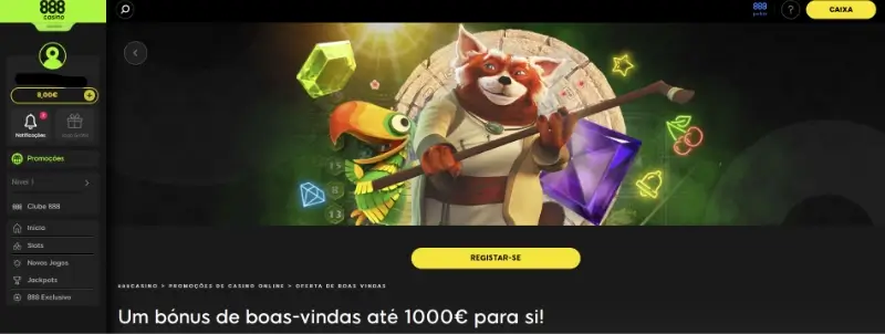 Bónus de boas-vindas no 888 Casino