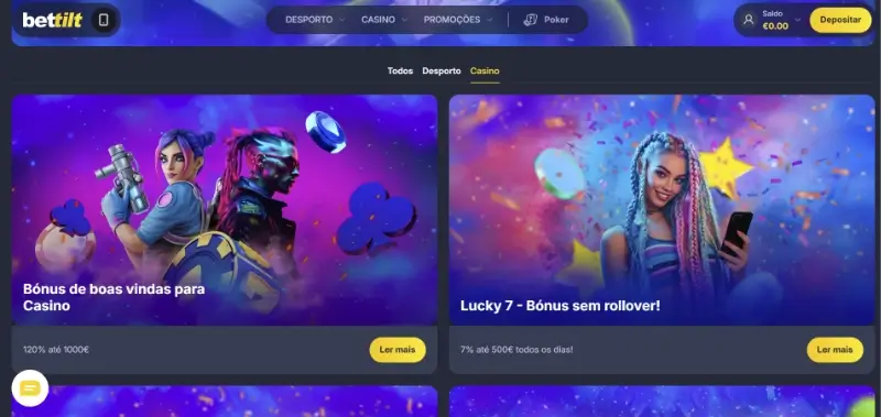 Bónus de casino disponíveis na Bettilt