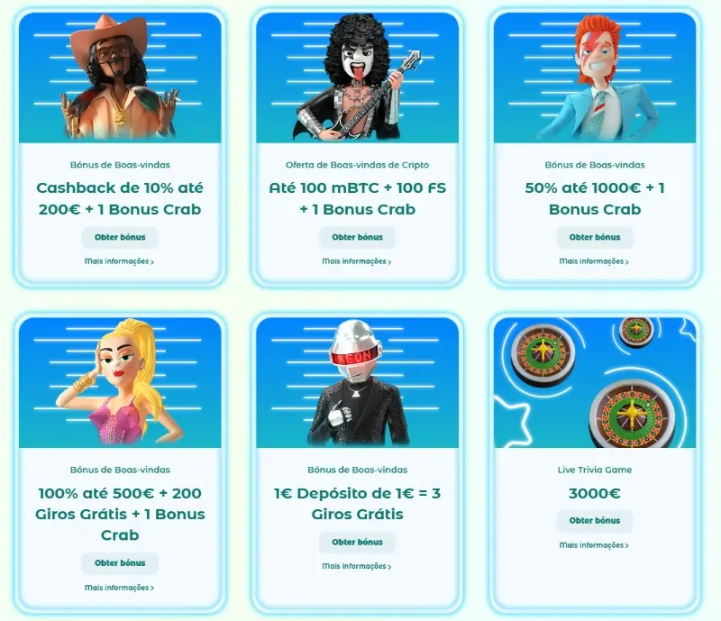 Bónus disponíveis no Neon54
