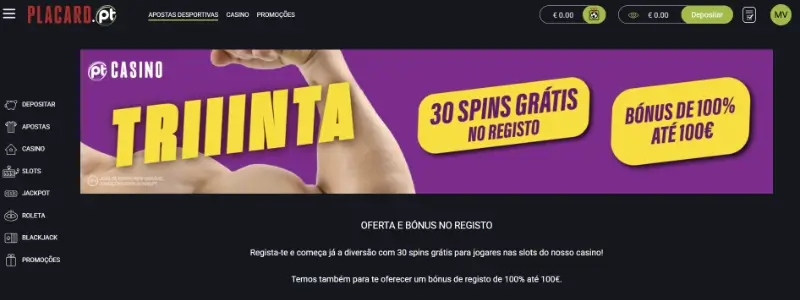 Bónus de casino no Placard