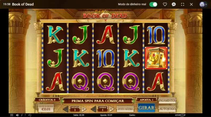 Slot machine Book of Dead no casino da Leon