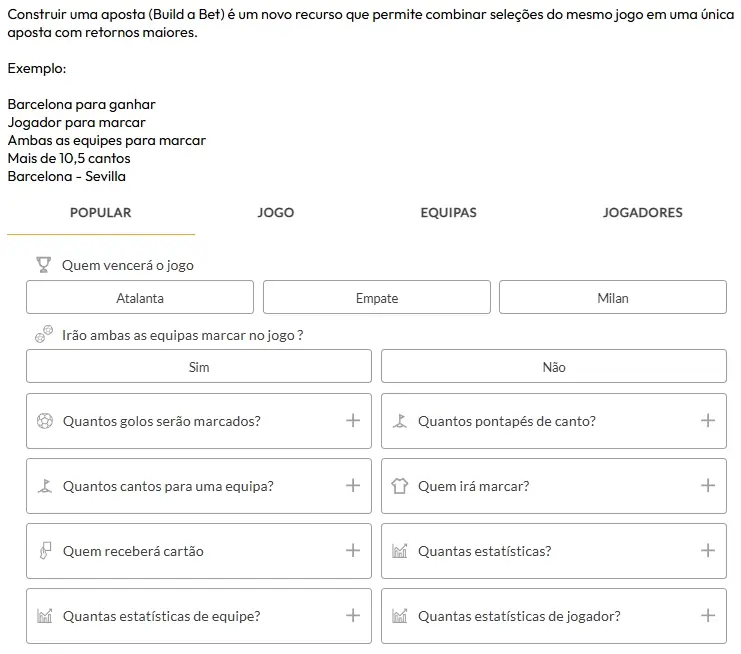 Usar o Build a Bet da OptimBet