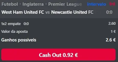 Exemplo de cash out na Jettbet