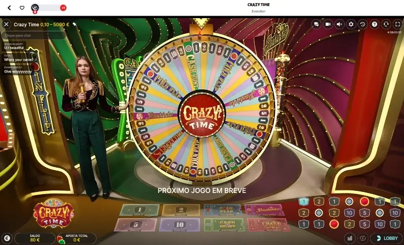Jogo Crazy Time no casino ao vivo da Supabet