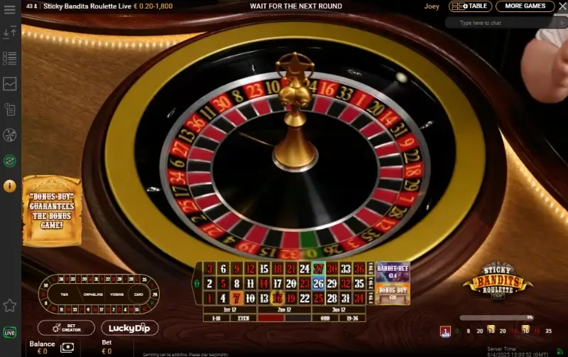 Roleta ao vivo no casino ao vivo do SG Casino