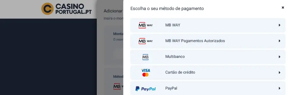 Pagamentos com paypal no Casino Protugal