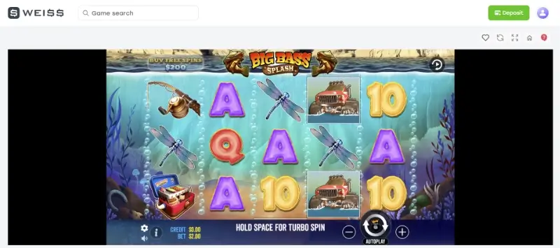 Slot Bigg Bass Splash no Weiss Casino