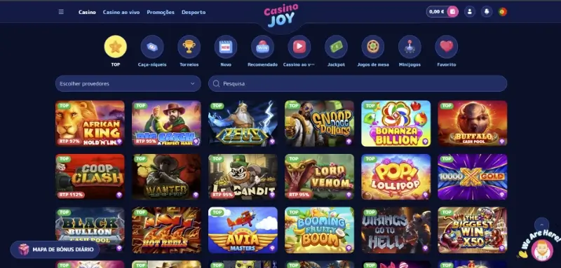 Página de casino do CasinoJoy