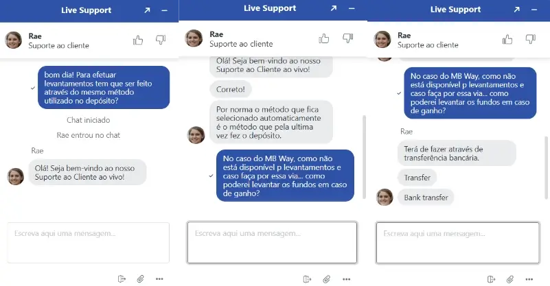 Chat ao vivo do apoio ao cliente da BassBet