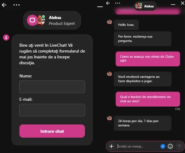 Chat ao vivo do apoio ao cliente da Rockstar