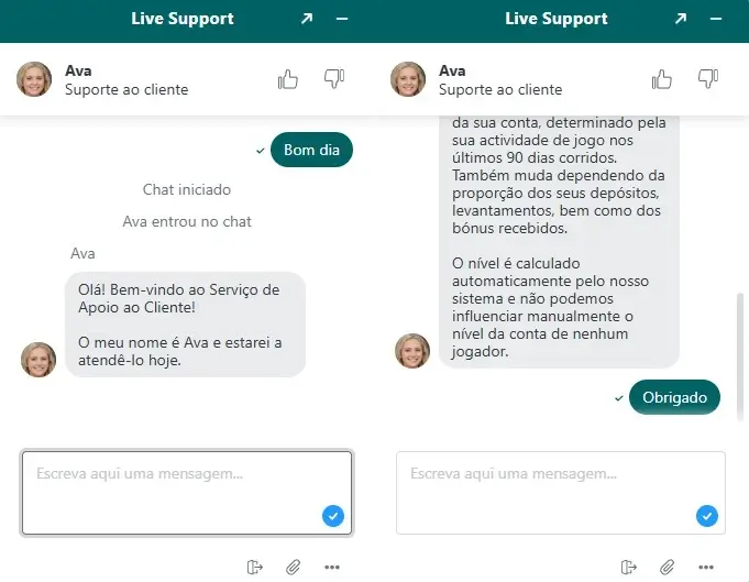 Chat ao vivo na Spinanga