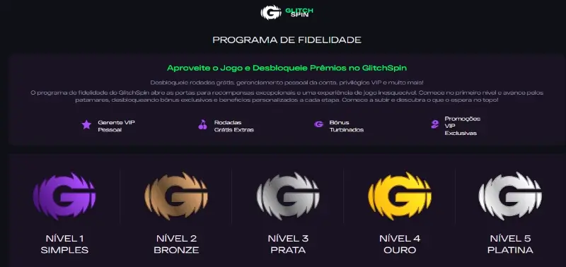 Clube VIP do Glitch Spin Casino