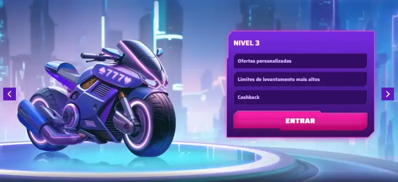 Página de clube VIP no Roby Casino