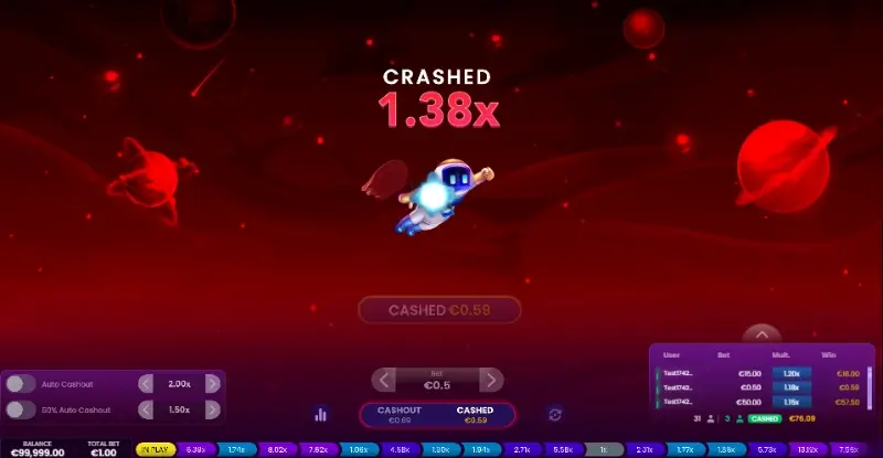 Jogo crash do astronauta