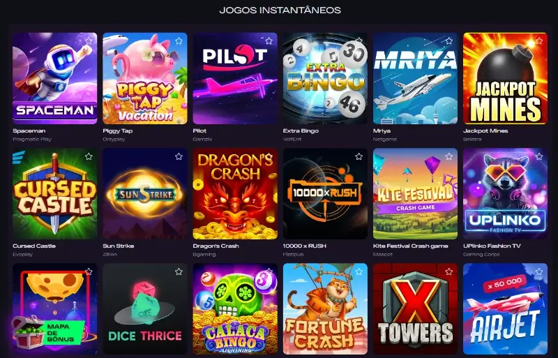 Página de jogos crash no Glitch Spin Casino