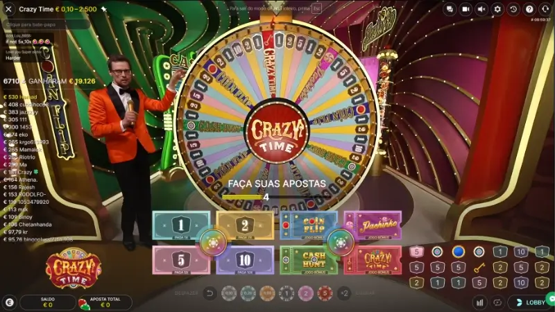 Jogo ao vivo Crazy Time Evolution