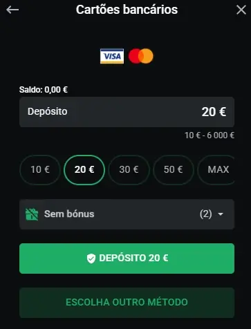 deposito com visa