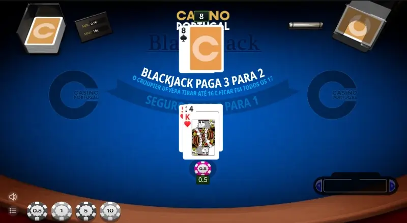 Jogo de blackjack do Casino Portugal