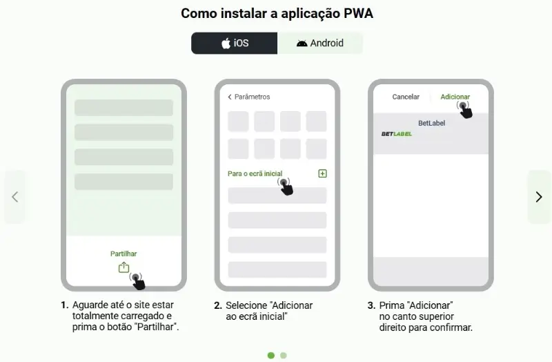 Download da aplicação da Betlabel para iOS