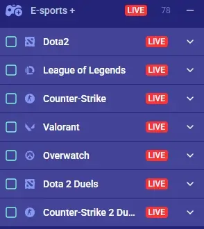 Esports disponíveis no MrPacho