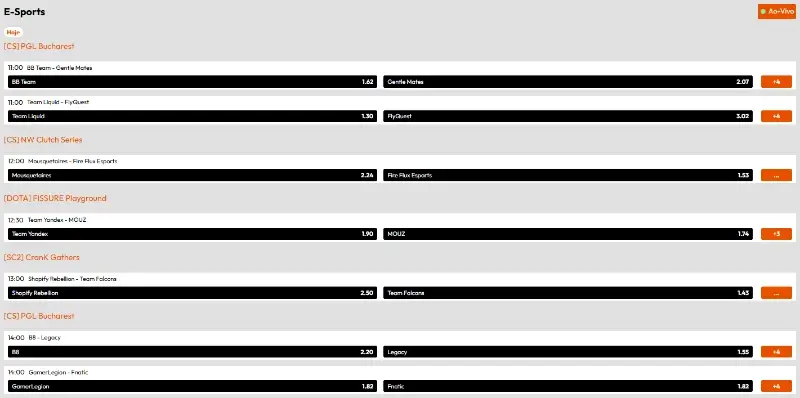 Página de apostas em sports na OptimBet