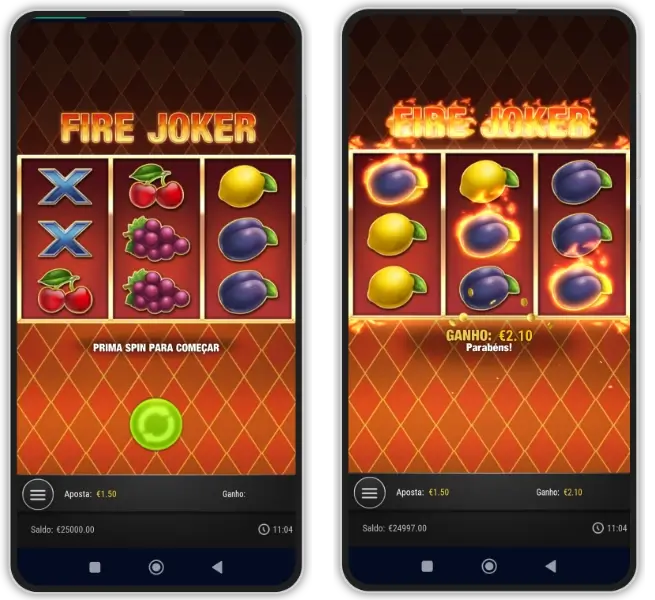 Slot Fire Joker na aplicação de um casino