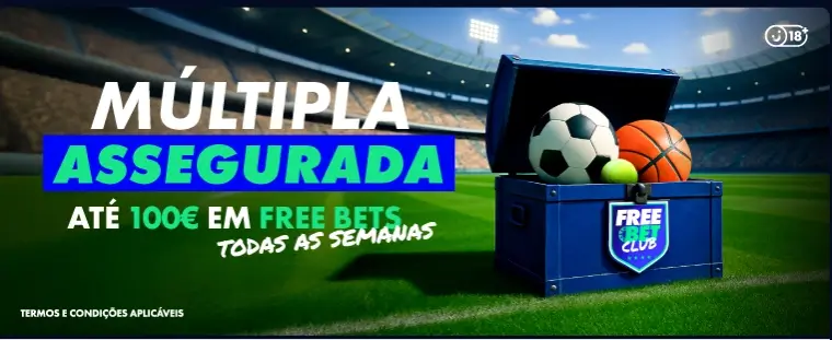 Bónus Free Bet Club com múltipla assegurada na Solverde