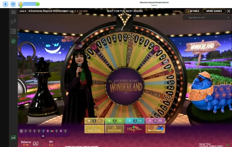 Game show no casino ao vivo