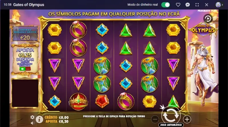 Slot machine Gates of Olympus no casino da Leon