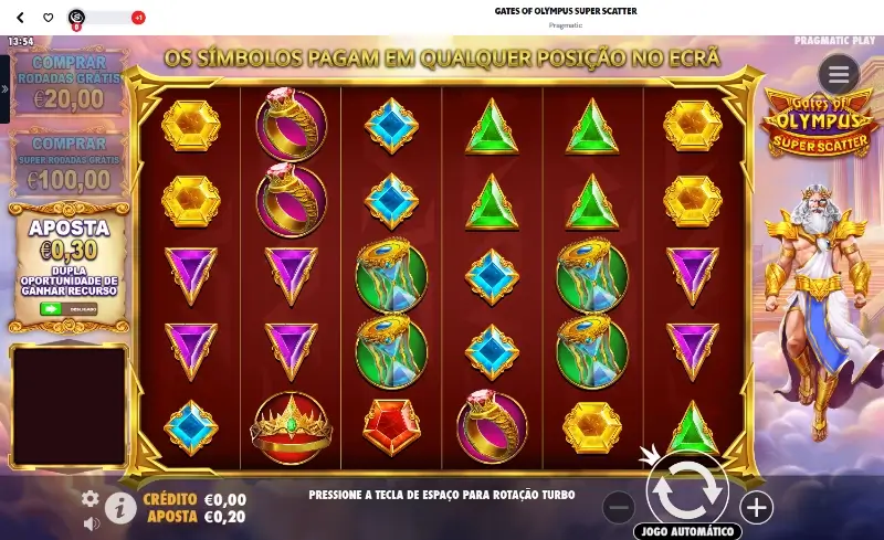 Slot Gates of Olympus Scatter no casino da Supabet
