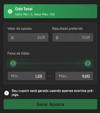 Gerador de apostas no Vegaz Casino