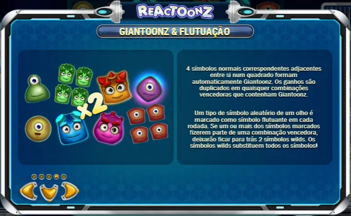 Gigatoonz e flutuação da slot Reactoonz