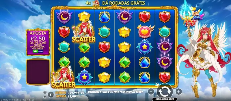 Gráficos da slot Starlight Princess 1000
