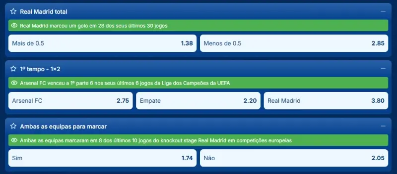 Insights disponíveis no SG Casino